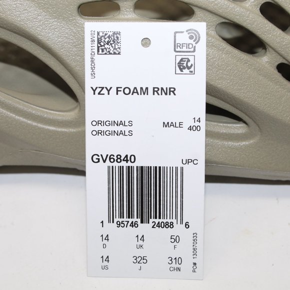 Yeezy Foam Runner RNNR NWT Men's 14 Stone Salt Slides Shoes Sandals GV6840 - Picture 3 of 14